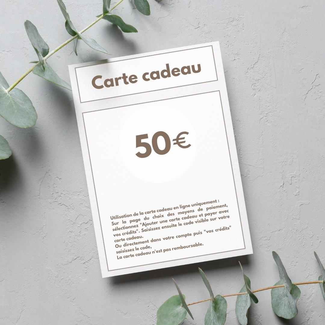 Carte cadeau dématérialisée "gourmande"- 50 euros