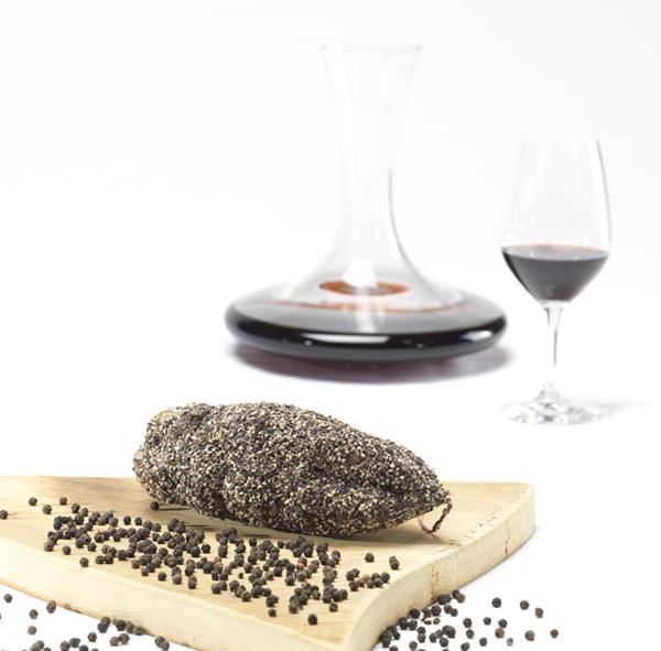 Saucisson sec enrob&#233; de POIVRE
