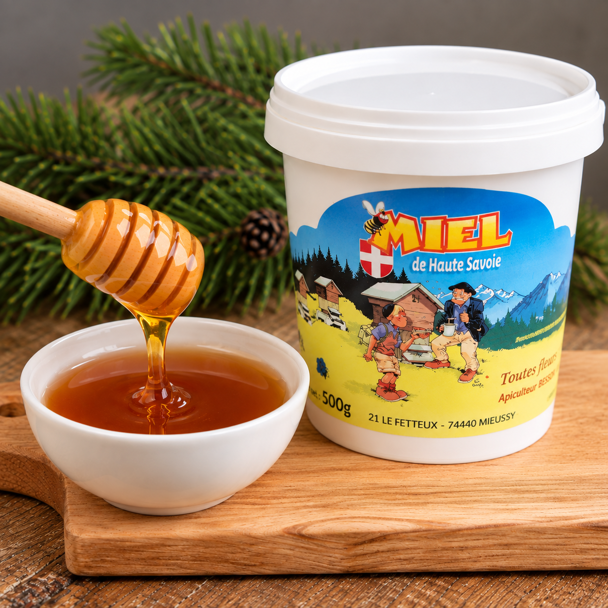 500g de Miel de Haute Savoie toutes fleurs - Apiculteur BESSON -