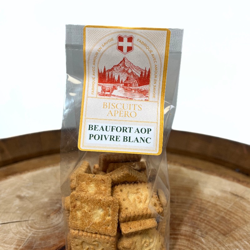 Biscuits Apéritifs au Beaufort et au Poivre Blanc 110g