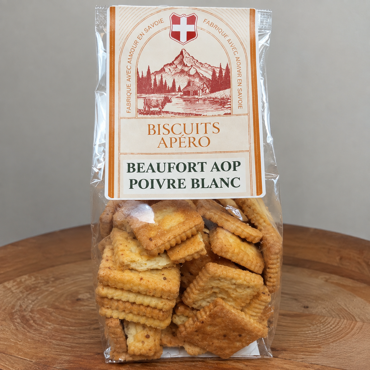 Biscuits Apéritifs au Beaufort et au Poivre Blanc 110g