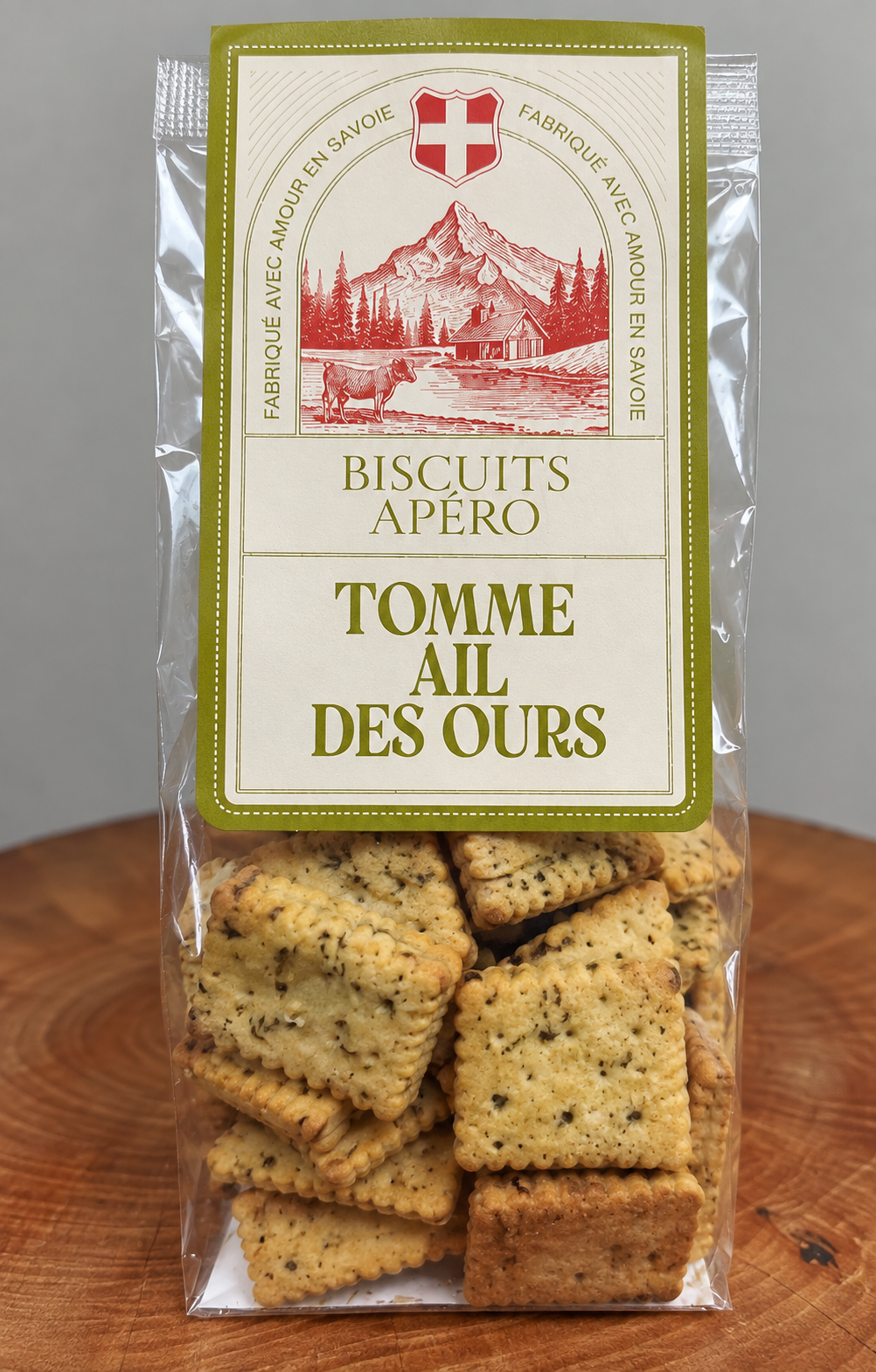 Biscuits apéritifs Tomme &amp; Ail des ours 110g
