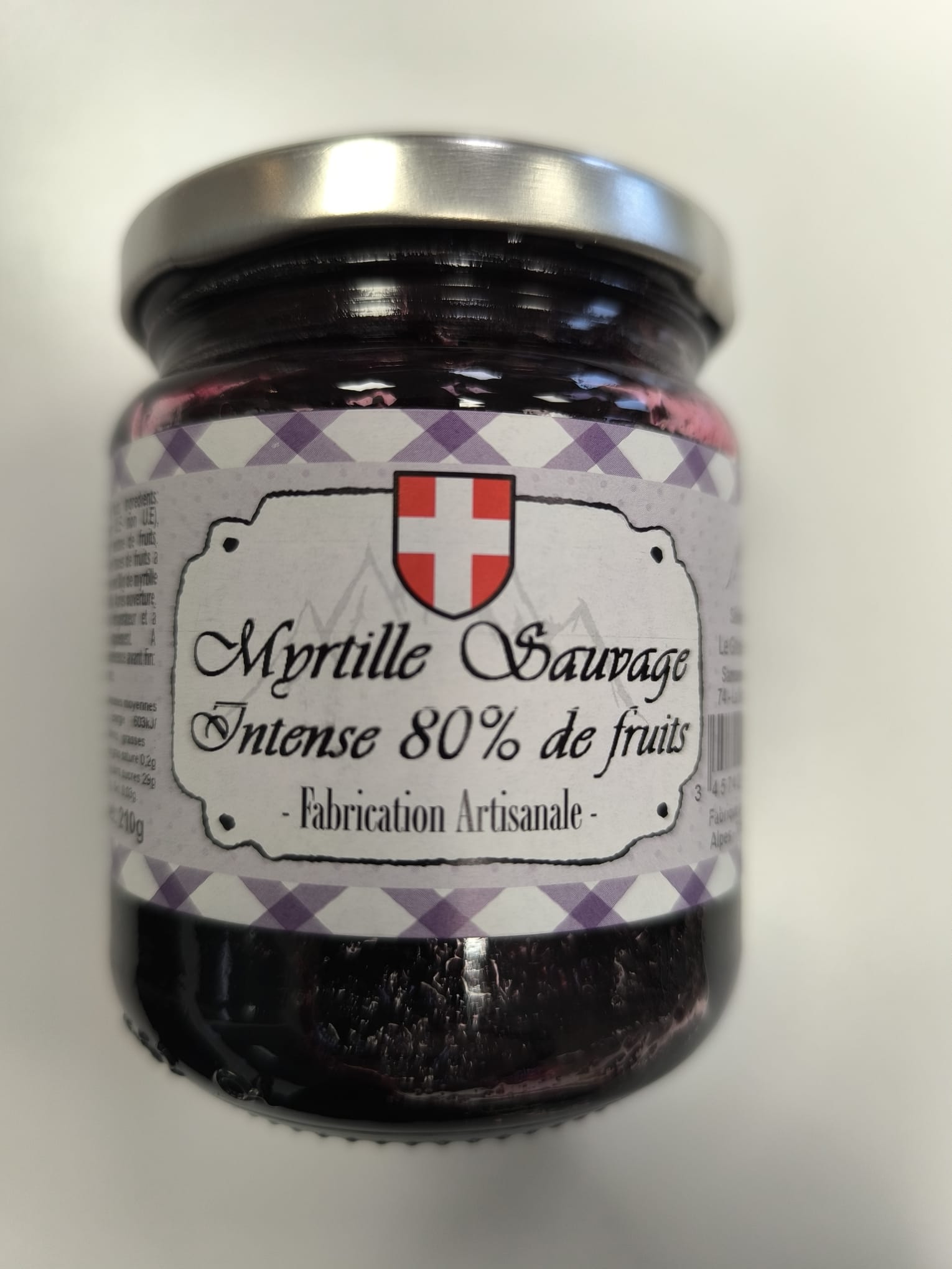 Confiture myrtille Sauvage intense 210g  - Délices des Alpes