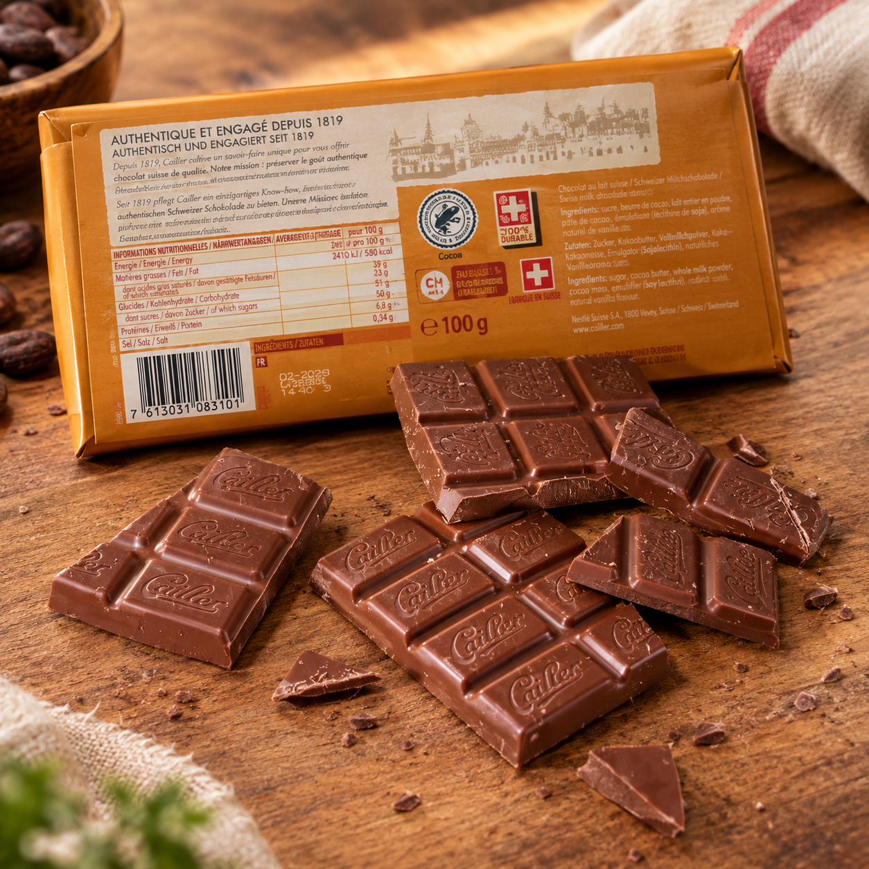 Tablette chocolat Suisse CAILLER DESSERT