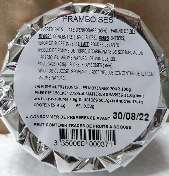 LOT de 4 tartes 60g (1 noix, 2 myrtille et 1 framboise)